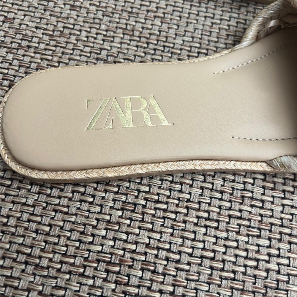 Zara Braided Slide Sandals in Beige - Women's Fashion Slip-Ons - Picture 5 of 6